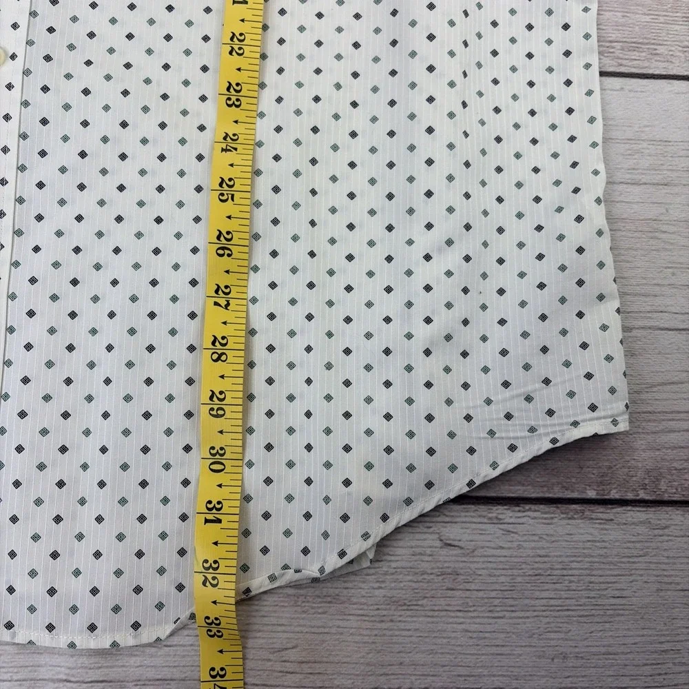 Banana Republic Slim Fit Men's XL White Diamond Print Long Sleeve Shirt EXC